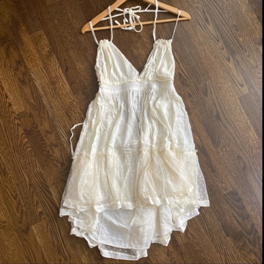 🔹New🔹Distressed Ruffle Boho Halter Dress - Picture 6 of 7
